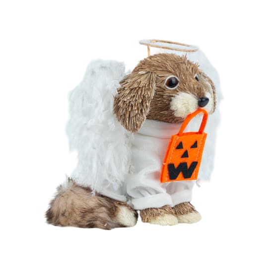 6.25" Sisal Dog Angel Natural Decorative Animal by Ashland®